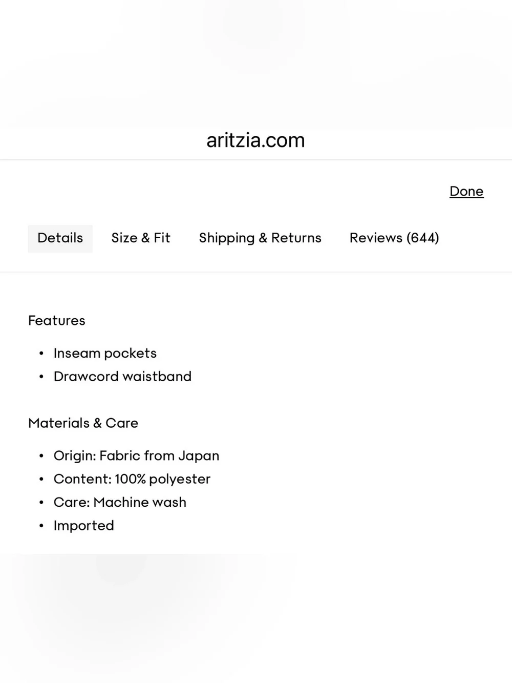 Aritzia Skinny Lodge Pant Drawstring Elastic Waist Pant